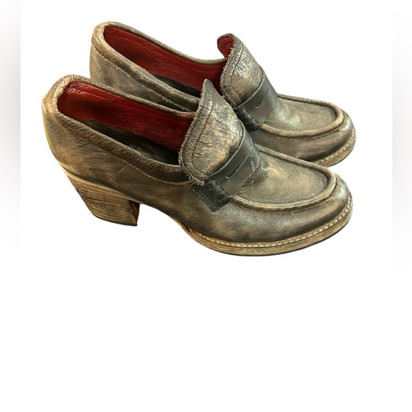 Freebird By Steven leather Loafers Like New women’s size 9 black brown distress - Picture 4 of 13